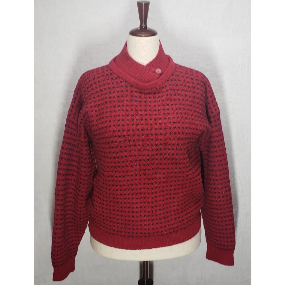 Vintage ALPS Wool Sweater Red Nordic Cabincore L